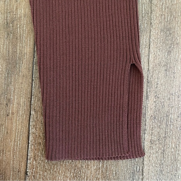 ASTR The Label | Brown Ribbed Knit Long Sleeve Maxi Bodycon Cut Out Dress M - Picture 9 of 10